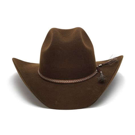 stampede hats  wool felt brown cowboy hat  leather tassel