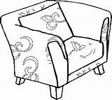 Chair Coloring Pages Furniture sketch template