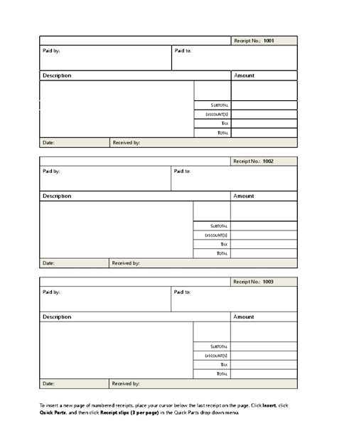 partial preview  receipt slip template full document