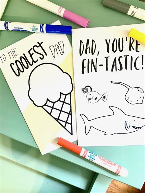 fathers day cards  printables  color  clever sisters