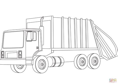 garbage truck coloring page  printable coloring pages truck