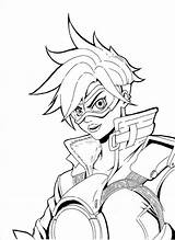 Overwatch Tracer Coloring Pages Fun Kids sketch template