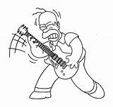 Guitarra Homer Tocando Simpsons Hommer Colorironline Tudodesenhos Coloringsun sketch template