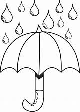 Parasol Coloring Raindrops sketch template