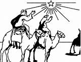 Wise Men Three Coloring Pages Thegraphicsfairy Vintage Camel Nativity sketch template