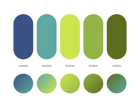 color palette hex codes green green color  blends analogous