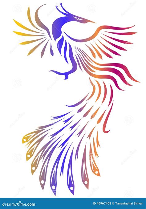 phoenix black  white illustration stock illustration image