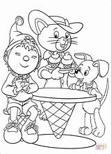 Noddy Coloring Pages Ice Cream Bumpy Printable Colouring Book Friends Coloriage Dog Cat Miss Drawing Enjoy sketch template