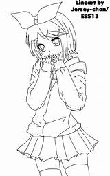 Kagamine Rin Lineart sketch template
