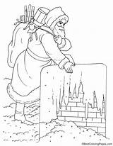 Chimney Santa Down Coming Coloring Pages sketch template