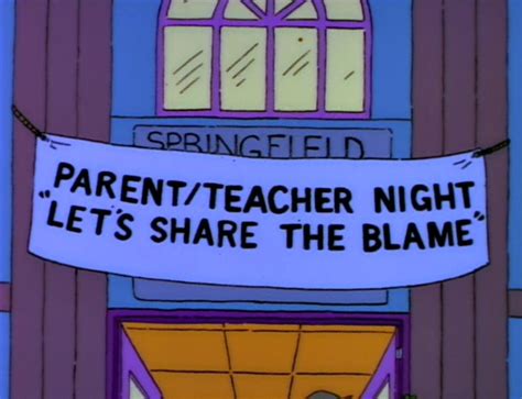parentteacher night lets share  blame  simpsons pinterest