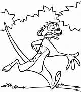 Timon Running Coloring Pages Lion King Categories Coloringonly sketch template