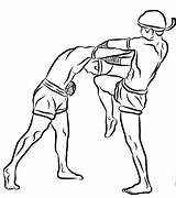 Thai Muay Techniques Clinch Drawing Moves Knee Muaythai Boxing Getdrawings Kicks sketch template