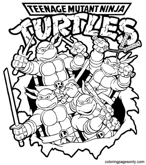 teenage mutant ninja turtles coloring page   word teenage mutant