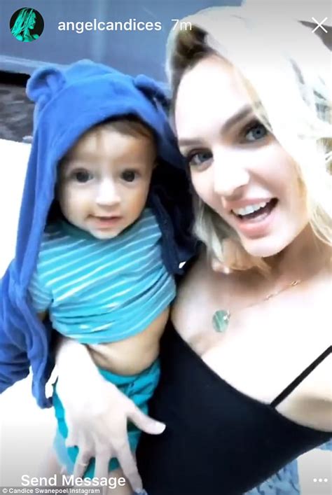 candice swanepoel laughs with son anacã on instagram daily mail online
