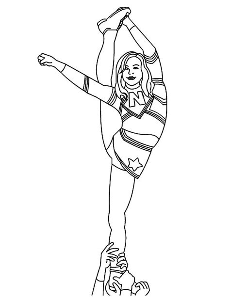 cheerleader difficult stunt coloring pages  place  color