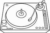 Dj Turntable Clipart Record Player Line Turntables Table Drawing Clip Turn Transparent Background Sweetclipart Coloring Easy Vinyl Cliparts Template Pages sketch template
