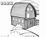 Barn Coloring Pages Printable Round Kids Fence Template sketch template
