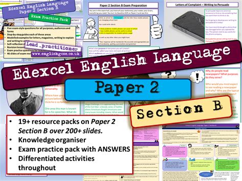 edexcel english language paper  teaching resources gcse  section