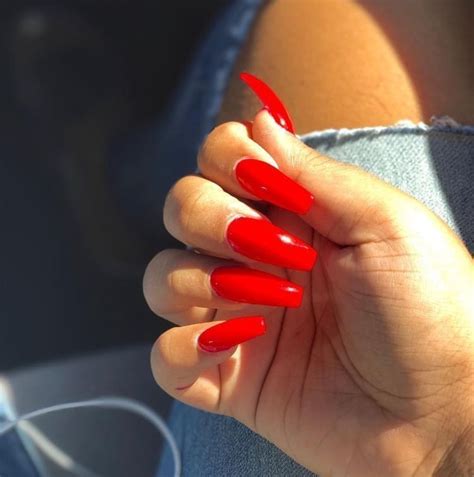 Pin By Queen Alicia ⛈💕 On Nails ️ Long Acrylic Nails Red Acrylic