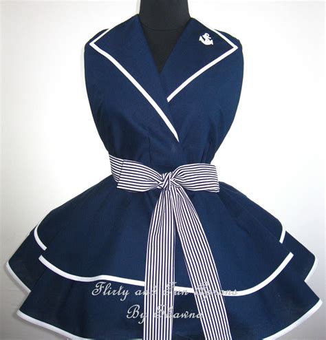 Sexy Navy Pin Up Girl Sailor Costume Apron Etsy