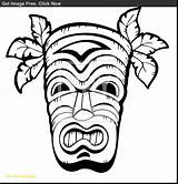 Coloring Pages Hawaii Luau Tiki Hawaiian Mask Drawing Printable Colouring Printables Print Head Kids Theme Faces Flower Masks Color Flowers sketch template
