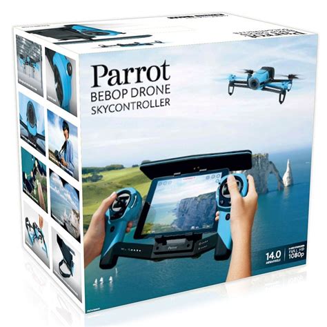 parrot bebop drone quad copter sky controller set blue  fish eye lens camera parrot