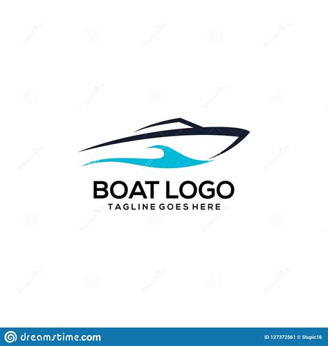 creative boat logo design vector art logo stock vector illustration