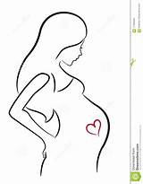 Pregnant Drawing Woman Line Stomach Belly Heart Mother Vector Illustration Girl Stock Pregnancy Drawings Dreamstime Clipart Women Symbol Clipartmag Stylized sketch template