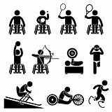 Sport Handicap Paralympic Icons Disable Games Stick Clipart Pictogram Figure Vector Sports Wheelchair Cliparts Man Stock Pack Icon Logo Vecteezy sketch template