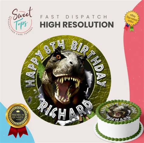 dinosaur  rex  edible birthday cake topper decoration