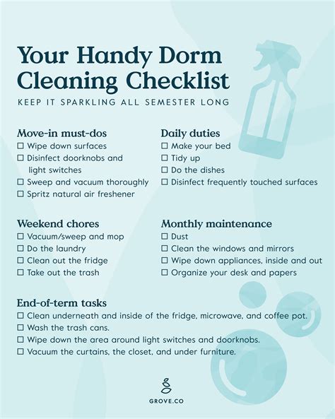 How To Clean Your Dorm Room College Dorm Cleaning Checklist