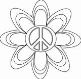 Peace Coloring Sign Symbol Line Flower Clipart Cliparts Clipartbest Tattoo Computer Designs Use sketch template