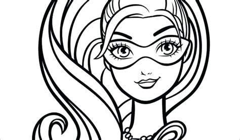 barbie superhero colouring pages background
