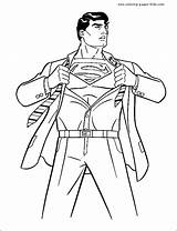 Superman Coloring Pages Cartoon Color Kids Character Printable Sheets Super Print Characters Hero Man Book sketch template