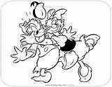 Donald Daisy Duck Coloring Pages Kissing Disneyclips sketch template