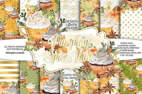 Pumpkin Spice Latte Dp Pack Custom Designed Graphic Patterns