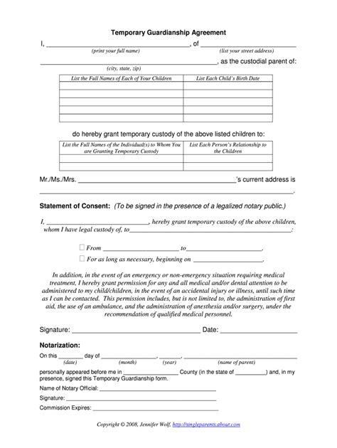 legal guardianship forms   fill  sign printable template