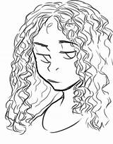 Curly Hair Drawing Draw sketch template