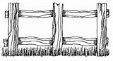 Fence Drawing Drawings Rail Easy Split Heart Yard Simple Fences Fencing sketch template