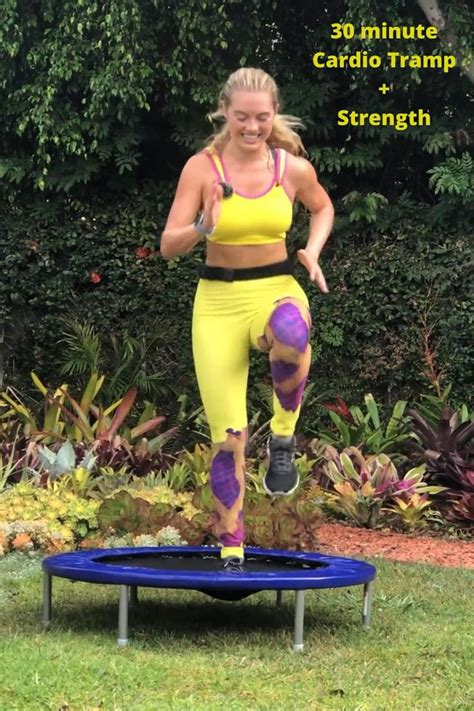 min cardio trampoline strength video   trampoline cardio workout workout