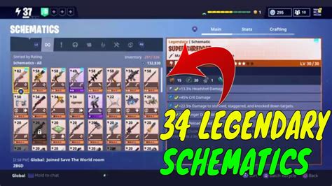 fortnite  legendary schematics collection   days fortnite save  world youtube