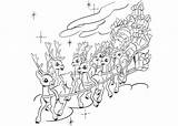 Reindeer Sleigh Santa Coloring Pages Detail Choose Board Stocking Christmas sketch template