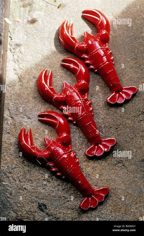 france finistere quimper francois le villecs faience lobsters stock photo alamy