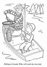 Coloring Pages Colouring Camping Fishing Son Father Sheets Fisherman Children Color Book Drawings Stamps Printable Kids Digital Canada Peru Brazil sketch template