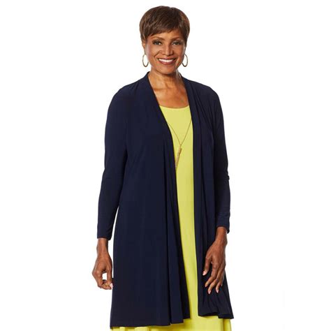 Nina Leonard Womens Miracle Matte Duster Cardigan With Back Tie X