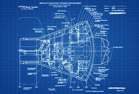 mercury spacecraft blueprint space art aviation art blueprint pilot gift aircraft decor