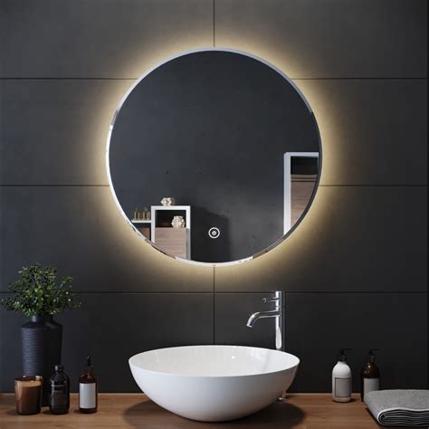 led illuminated bathroom mirror  warm light smart touch xmm ip ebay