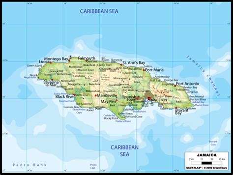 current map of jamaica