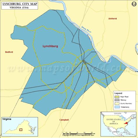 Lynchburg County Map Virginia